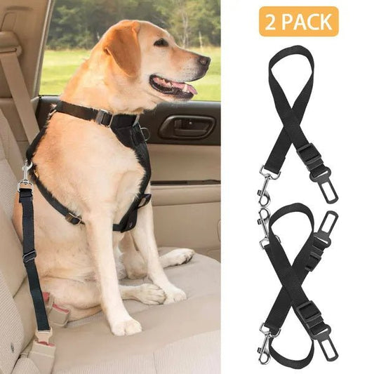 2Pcs Pet Dog Seat Belt Leash Adjustable Pet Dog Cat Safety Leads Harness - Jolly Lulu Pets