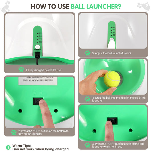 Automatic dog ball launcher for large breeds on grass