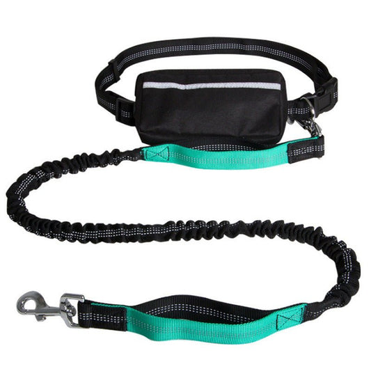 Nylon Reflective Retractable Running Hands - Free Dog Leash β Adjustable Belt & Shock - Absorbing Bungee Leash for Active Dog Owners - Jolly Lulu Pets