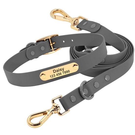 “custom dog collar with name engraving for medium dogs”

“adjustable cloth dog collar and leash set in pink”

“durable personalized pet collar with matching leash suit”

