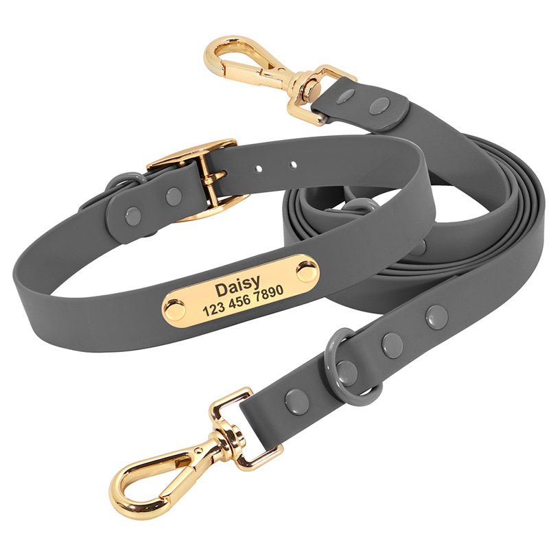 “custom dog collar with name engraving for medium dogs”

“adjustable cloth dog collar and leash set in pink”

“durable personalized pet collar with matching leash suit”

