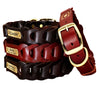 “braided leather dog collar for medium and large breeds”

“genuine cowhide dog collar with zinc alloy buckle”

“adjustable premium leather collar in vermilion and dark brown”