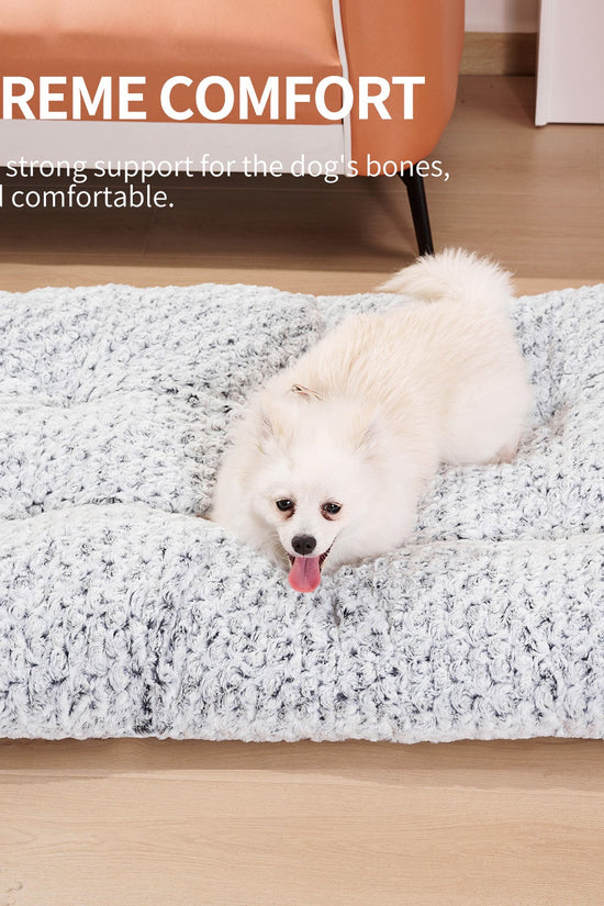 Dog Crate Bed Pad – Rose Velvet Plush Pet Bed for Small, Medium, & Large Dogs - Jolly Lulu Pets