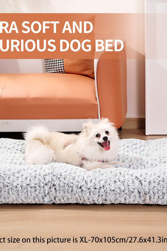 Dog Crate Bed Pad – Rose Velvet Plush Pet Bed for Small, Medium, & Large Dogs - Jolly Lulu Pets