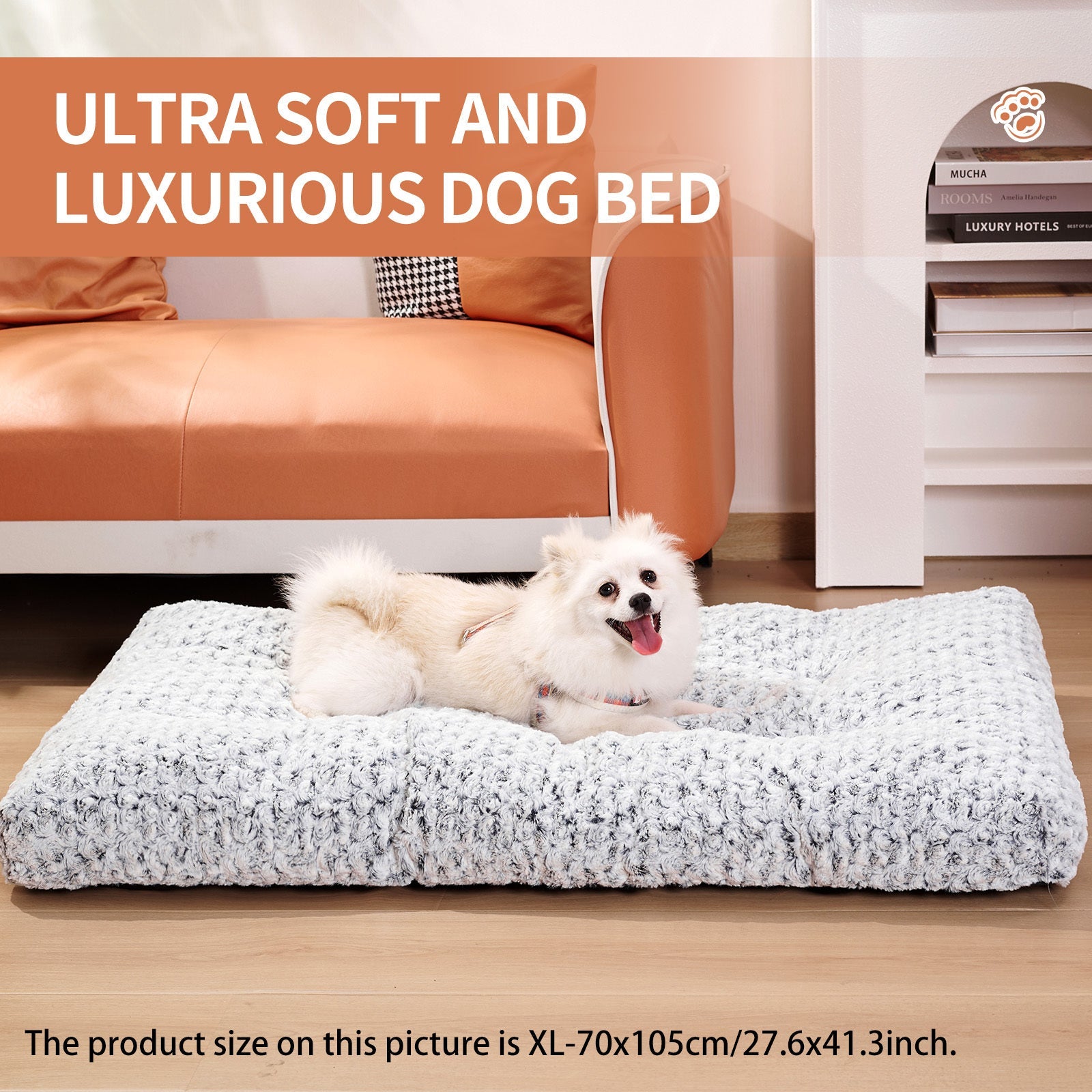 Dog Crate Bed Pad – Rose Velvet Plush Pet Bed for Small, Medium, & Large Dogs - Jolly Lulu Pets
