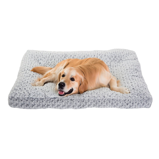 Dog Crate Bed Pad – Rose Velvet Plush Pet Bed for Small, Medium, & Large Dogs - Jolly Lulu Pets