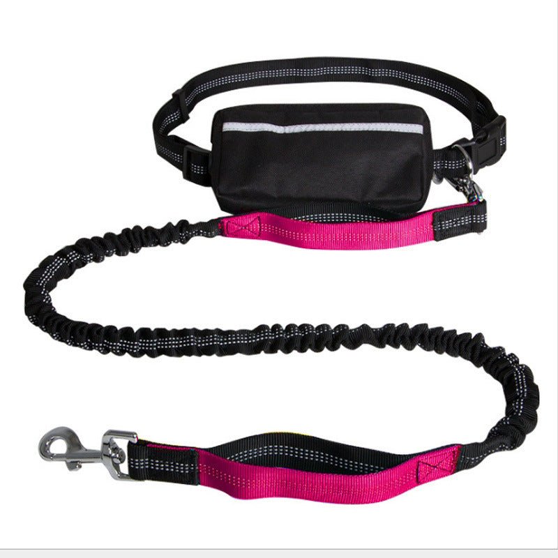 Nylon Reflective Retractable Running Hands - Free Dog Leash – Adjustable Belt & Shock - Absorbing Bungee Leash for Active Dog Owners - Jolly Lulu Pets