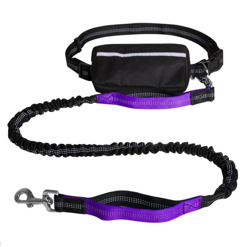 Nylon Reflective Retractable Running Hands - Free Dog Leash – Adjustable Belt & Shock - Absorbing Bungee Leash for Active Dog Owners - Jolly Lulu Pets