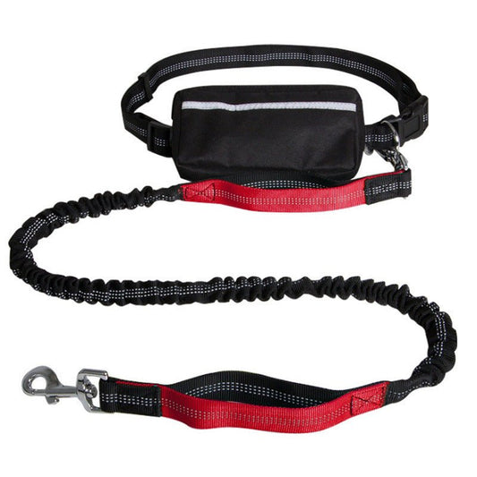Nylon Reflective Retractable Running Hands - Free Dog Leash – Adjustable Belt & Shock - Absorbing Bungee Leash for Active Dog Owners - Jolly Lulu Pets
