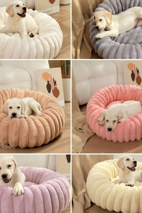 Pet Kennels Long Plush Round Cat Nest – Winter Warm Dog Bed - Jolly Lulu Pets