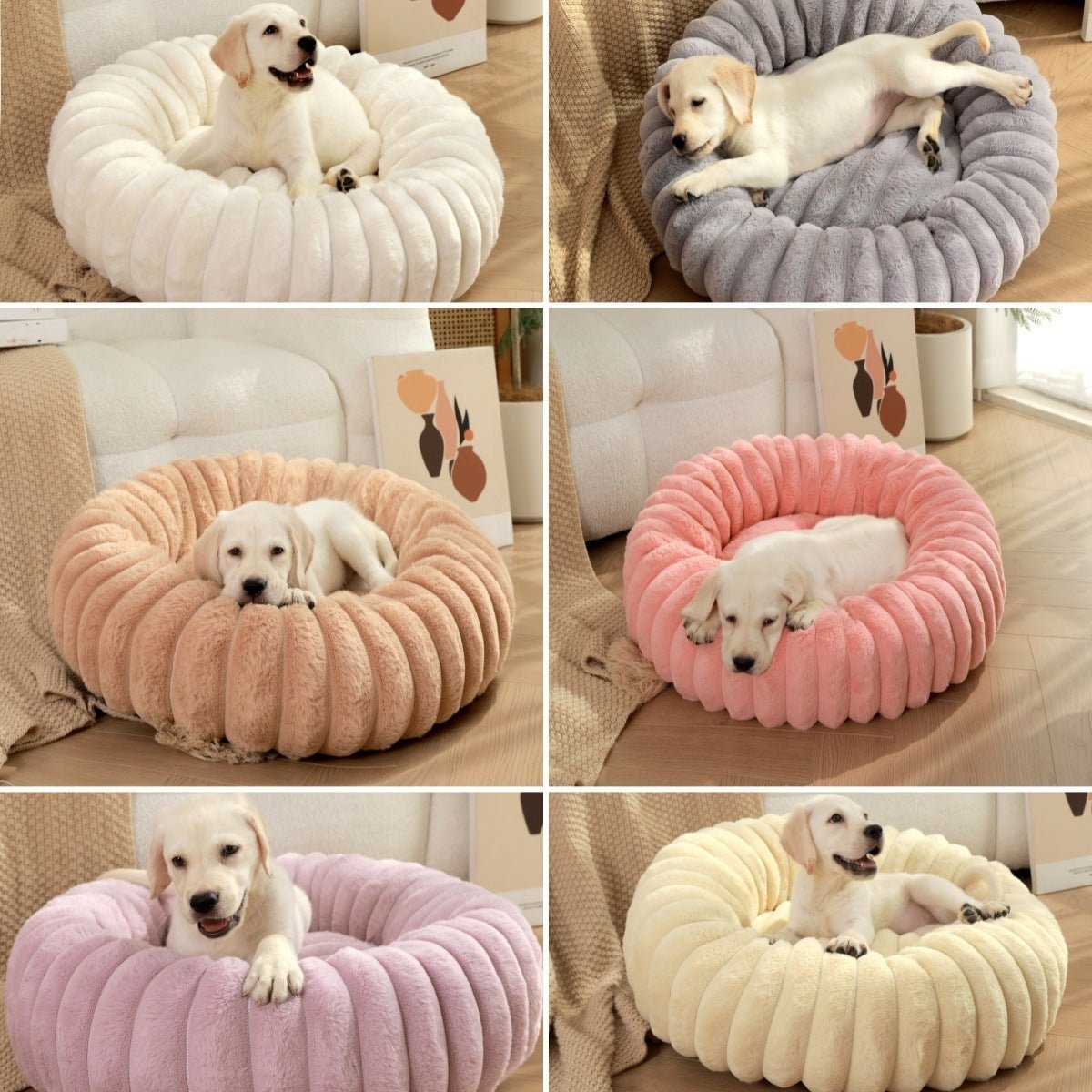 Pet Kennels Long Plush Round Cat Nest – Winter Warm Dog Bed - Jolly Lulu Pets