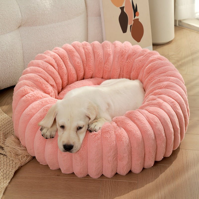 Pet Kennels Long Plush Round Cat Nest – Winter Warm Dog Bed - Jolly Lulu Pets