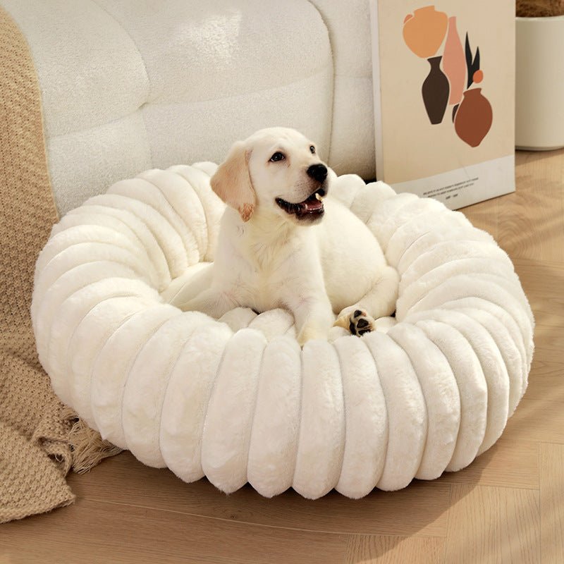 Pet Kennels Long Plush Round Cat Nest – Winter Warm Dog Bed - Jolly Lulu Pets