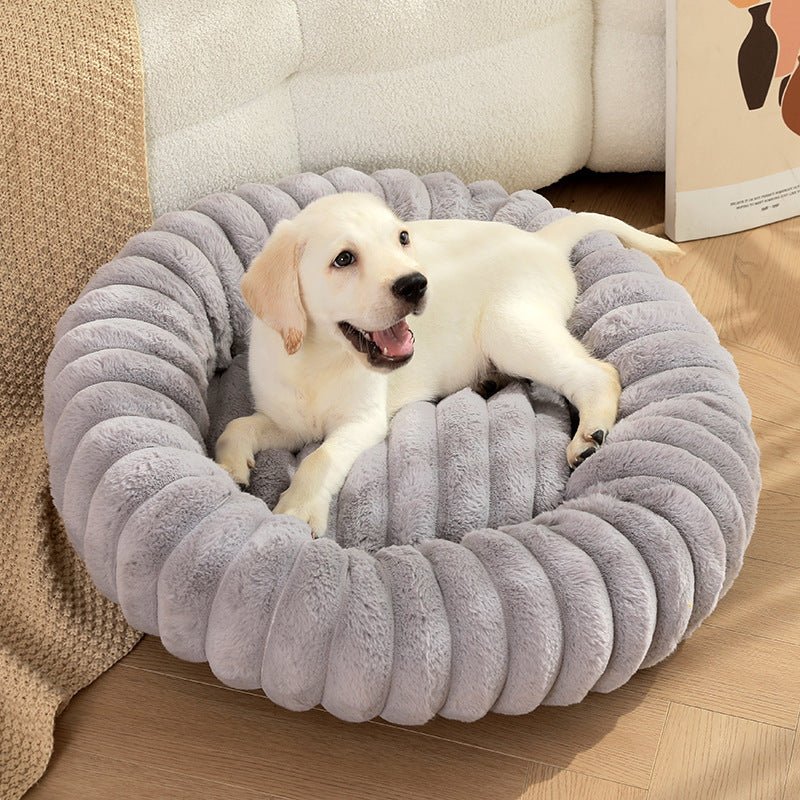 Pet Kennels Long Plush Round Cat Nest – Winter Warm Dog Bed - Jolly Lulu Pets