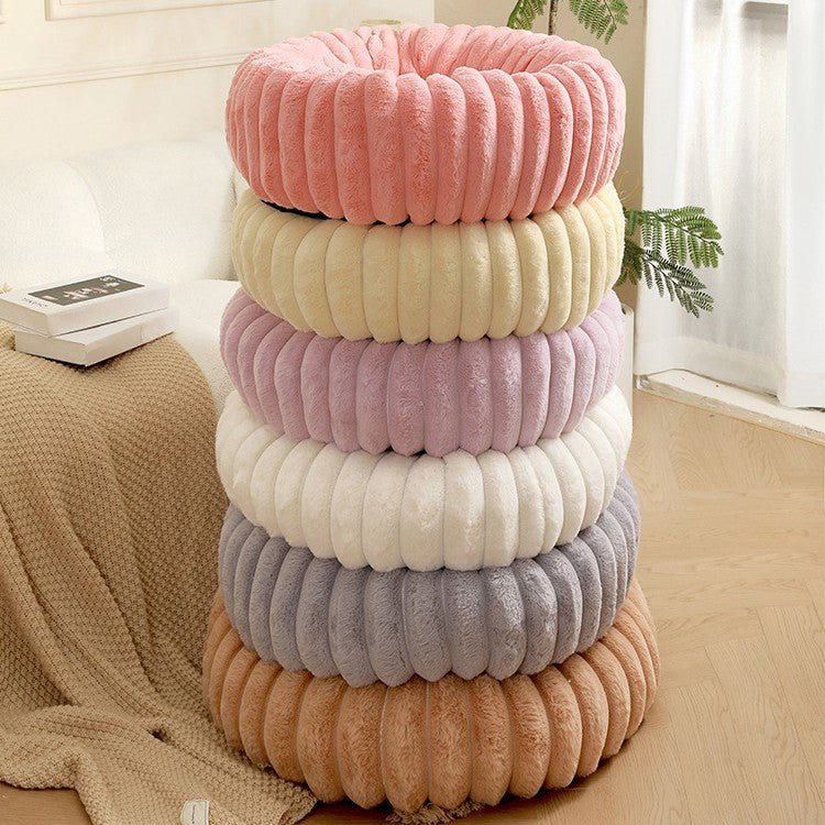 Pet Kennels Long Plush Round Cat Nest – Winter Warm Dog Bed - Jolly Lulu Pets