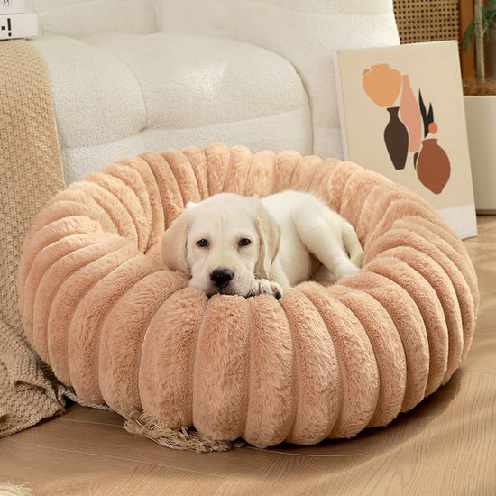 Pet Kennels Long Plush Round Cat Nest – Winter Warm Dog Bed - Jolly Lulu Pets
