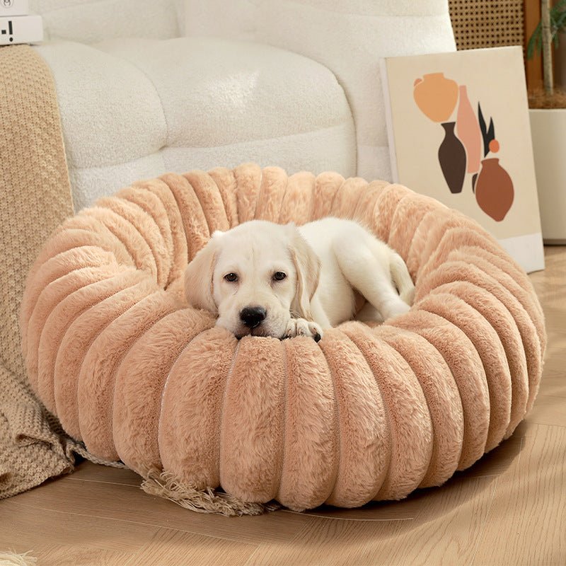 Pet Kennels Long Plush Round Cat Nest – Winter Warm Dog Bed - Jolly Lulu Pets