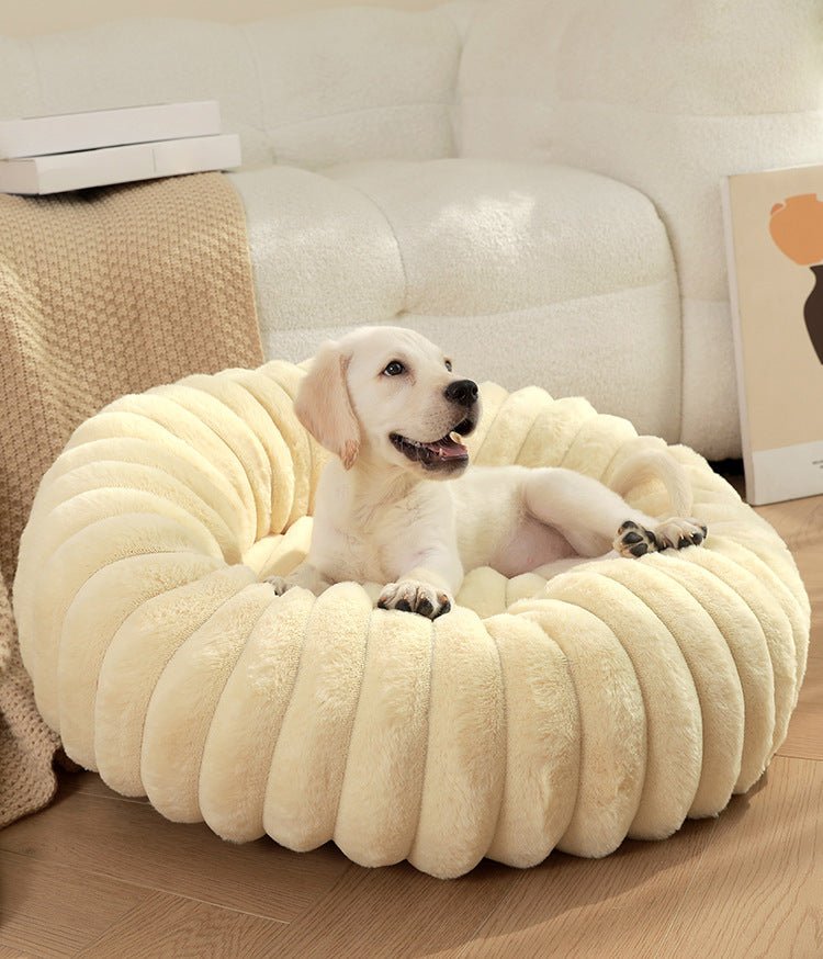 Pet Kennels Long Plush Round Cat Nest – Winter Warm Dog Bed - Jolly Lulu Pets