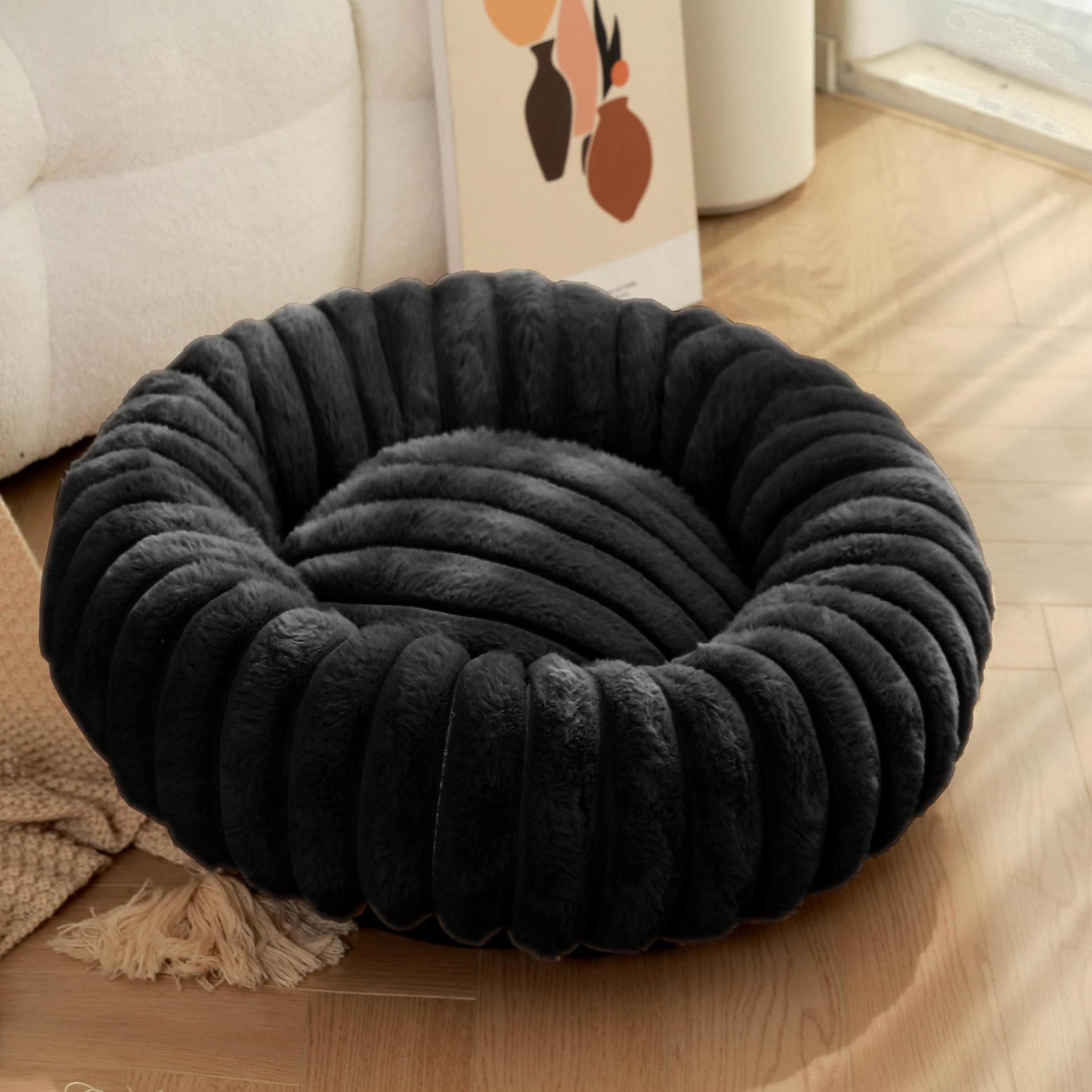 Pet Kennels Long Plush Round Cat Nest – Winter Warm Dog Bed - Jolly Lulu Pets