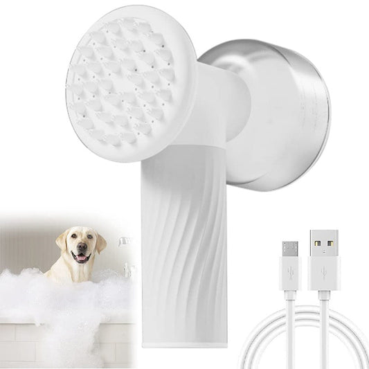 Self - Foaming Dog Bath Brush with Soap Dispenser – Silicone Grooming Brush for Dogs & Cats - Jolly Lulu Pets