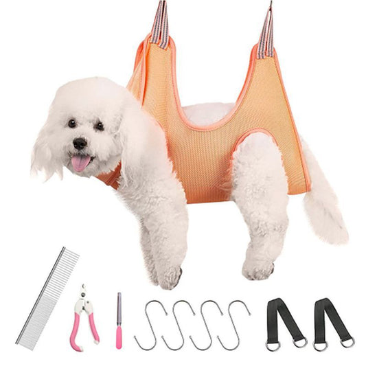 Trimming Cat & Dog Grooming Hammock – Breathable Restraint Harness for Small & Medium Pets - Jolly Lulu Pets